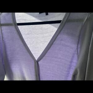 Lightweight Cardigan Sweater Lavendar Button Up Slight Pilling 2x 42" Chest